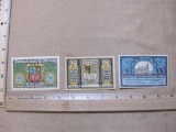 Three 1920s 25 Pfennig Paper Currency Notes from Germany