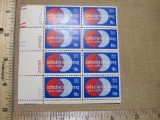 Large Block of eight 10 cent US Postage Stamps, commemorating Collective Bargaining, Scott #1558