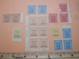 Lot of Italy Allied Military Postage - Block of six 15 Centisimi Stamps, 2 Lire, 5 Lire and more,