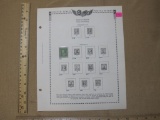 One Cent Benjamin Franklin Stamp, in holder mounted on display page, Scott 581