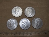 Five Bicentennial Eisenhower 1776-1976 One Dollar Coins