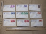 Nine 1940 First Day of Issue envelopes, including Gilbert Charles Stuart, State of Wyoming 50th