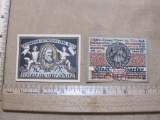 Two 1921 50 Pfennig German Paper Currency Notes