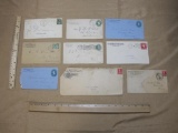Stamped and addressed envelopes, postmarked 1888 to 1905. One contains an 1896 letter from a wife to
