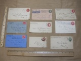 Stamped, addressed, postmarked envelopes from the late 19th and early 20th Centuries, two of which