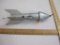 Vintage 1957 Berzac Creation Mechanical Rocket Coin Bank, Astro Mfg, 1 lb 3 oz