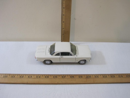 Franklin Mint 1960 Chevrolet Corvair 2-Door Sedan, white with grey interior, metal, 1 lb 7 oz