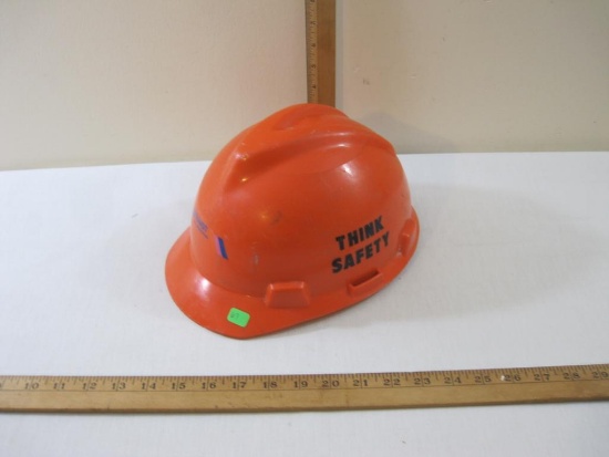Orange NJ Transit Rail Operations Hard Hat/Safety Helmet, MSA Medium, 12 oz