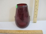 Dietz Fitzall Red Glass Globe for Lantern, marked LOC-NOB Patd 3-10-14, 9 oz