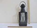 Vintage Carriage Lantern with Interior Glass Globe, 5 lbs 4 oz