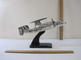 E-2C Hawkeye USS Constellation NAVY 1/48 Scale Wood Model Aircraft with Display Stand, in original