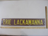 Metal Erie Lackawanna (Railroad) Embossed Sign, 2 lbs 12 oz