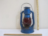 Dietz No. 8 Air Pilot Blue Kerosene Lantern with Red Glass Globe, 2 lbs 8 oz