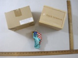 Lady of Liberty Lillian Vernon Ornament with Frank Schumm Wooden Box, in original box, 1 lb 4 oz