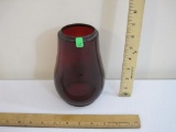 Red Glass Lantern Globe marked no. 20-R, 12 oz