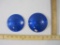 Two Blue/Lunar White Kopp Glass Lantern Lenses, 69-59, marked 4 1/2L 3F and 4 1/8D 2 3/4F DEFL , 12