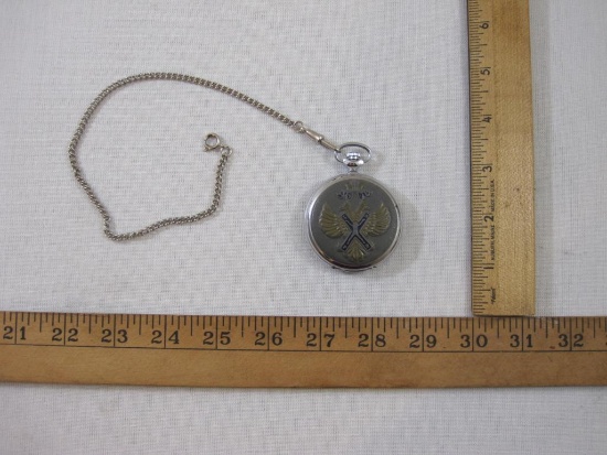 Russian 15 Jewel Pocket Watch with Saint Andrew's Cross, 6 oz