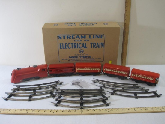 Marx Stream Line Electrical Train Set with Locomotive, New York Central Tender, Montclair Pullman