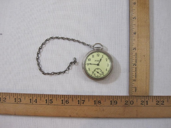 Vintage Ingraham Viceroy Pocket Watch with chain, 3 oz