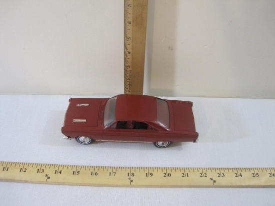 1966 Red Ford Fairlane 1:25 Scale Plastic Promo Model Car with red interior, vehicle specs on