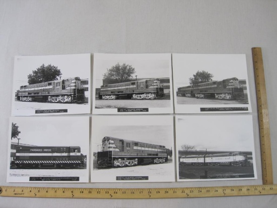 Six Black and White Fairbanks-Morse Railroad Locomotive Photos, 8"x10", 3 oz