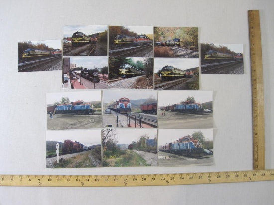 Lot of 14 Train Photos including Erie Railroad, Tioga Central and Norfolk Southern, 2 oz