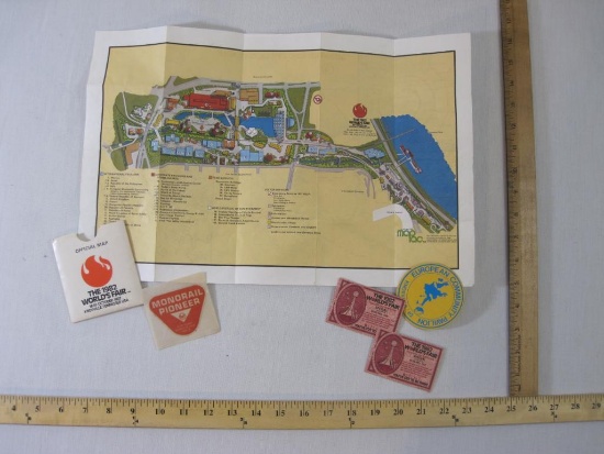 Two World's Fair Items including Monorail Pioneer Sticker from 1964-65 New York World's Fair and