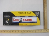 K-Line Honest Abe's Log Cabin Elixir Closed Vat Car K675-8013, O/O-27 Gauge, K-Line Electric Trains,