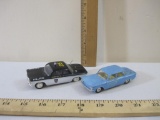 Two Diecast Chevrolet Corvairs including Elicor Police Car and Blue Corgi Toys, 6 oz