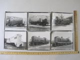 Six Vintage Black and White Train Photos including ALCo (American Locomotive Company) and more, 3 oz