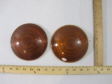 Two Orange AAR 69-59 Kopp Glass Lantern Lenses, marked 5 3/8 L 3 1/2 F, 1 lb 3 oz