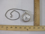 Vintage USSR Russian 18 Jewel Ship Pocket Watch with Chain, 4 oz