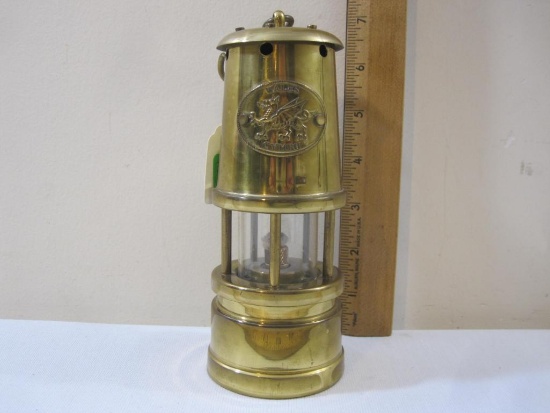 Reuge Vintage Miner's Lantern Music Box, Cymbu Wales Miner's Lamp/Lantern with Swiss Musical