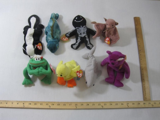 Lot of Assorted Beanie Babies from TY and more including Iggy, Millennium, Batty, Quackers, Stinky