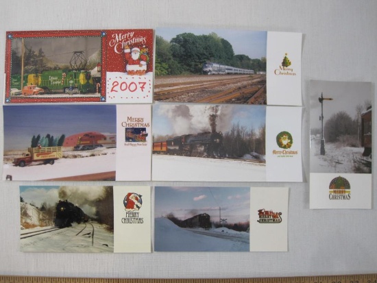 Seven Train Christmas Photo Cards, many photos by Karl Erk, 2 oz