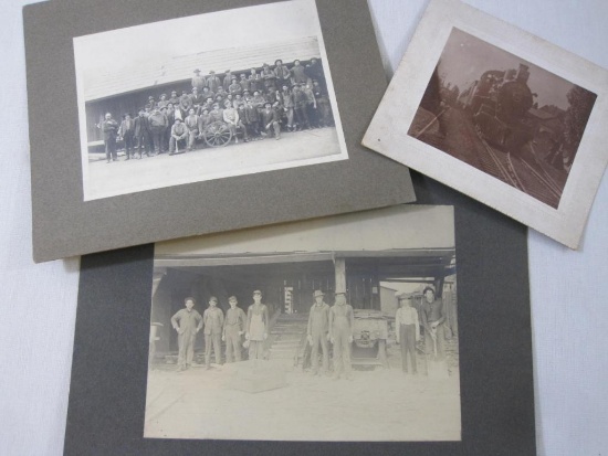 Vintage Black and White Matted Train and Manufacturing Photographs from Port Allegheny and 1912