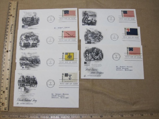 1968 Lot of First Day Covers, including Bennington Flag, First Navy Jack, Philadelphia Light Horse