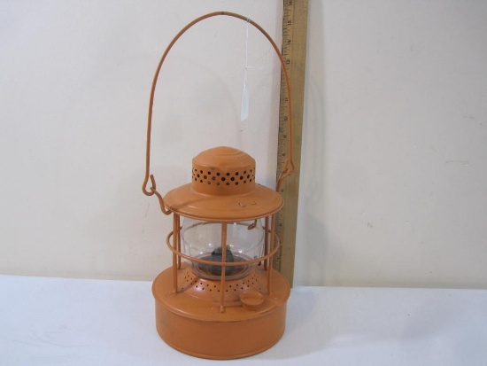 Orange Embury No. 500 Kerosene Lantern with clear glass globe, 2lbs 4 oz