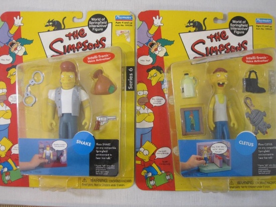 Two The Simpsons World of Springfield Interactive Figures including Cletus (series 7) and Snake