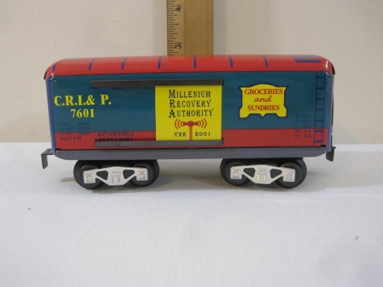 Marx Trains No. 7601-Y2K Groceries & Sundries O Scale Boxcar, pressed metal, new in box, 7 oz
