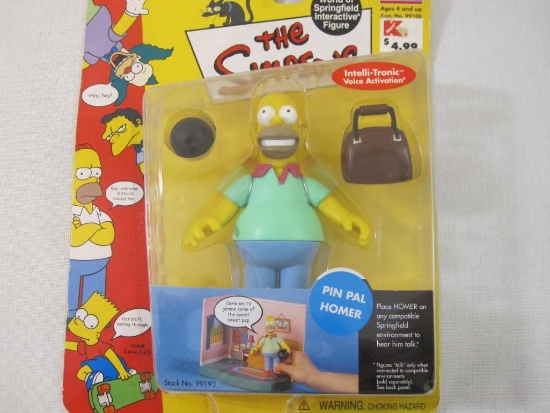 The Simpsons World of Springfield Interactive PIN PAL HOMER Figure, Playmates, sealed, 7 oz