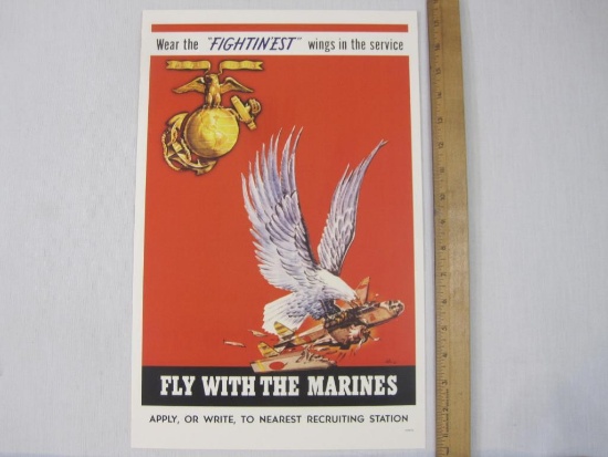 Fly with the Marines Wear the Fightin'est wings in the service Poster, 7 oz