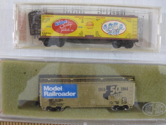 Two N Scale Train Cars including Kadee Micro Trains Kadee 1946-1976 Reefer 47990 and Con-Cor Model