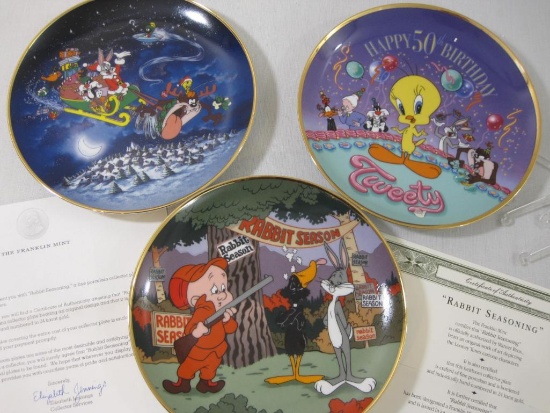 Three Limited Edition Looney Tunes Plates including Happy 50th Birthday Tweety (X1471), What's up