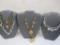 Three Fashion Necklaces including silver tone and clear bead wrap necklace and more, 6 oz