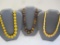 Three Yellow and Brown Beaded Necklaces, 7 oz