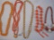 Lot of Assorted Orange Jewelry including beaded necklaces and more, 9 oz