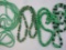 Four Green Beaded Necklaces, acrylic beads, 10 oz