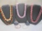Lot of Beaded Fashion Jewelry including Rose Quartz and White Onyx Bracelets, orange floral beaded