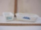 Two Vintage Baking Dishes including Pyrex Butter Print 1 1/2 pt baking dish/loaf dish and Anchor